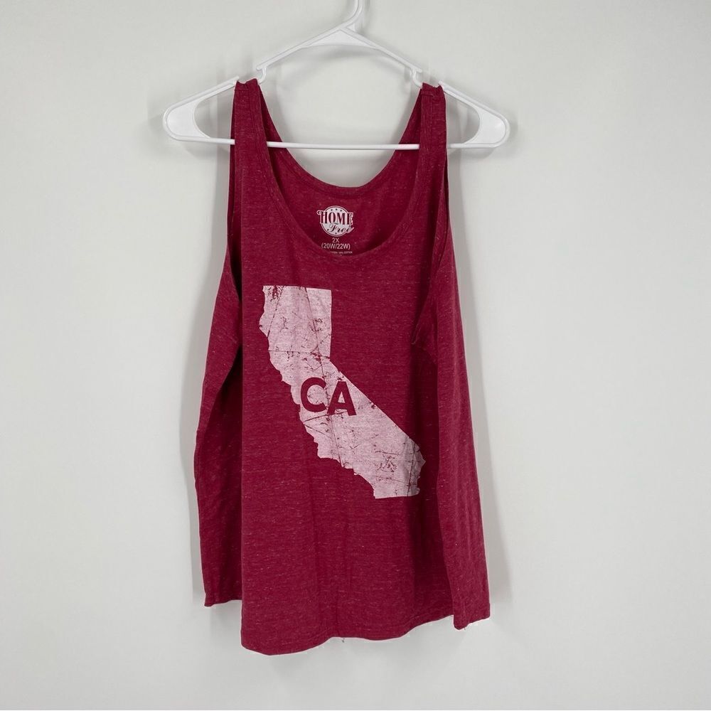 Home Free Women’s Scoop Neck California Tank Top Red size 2X